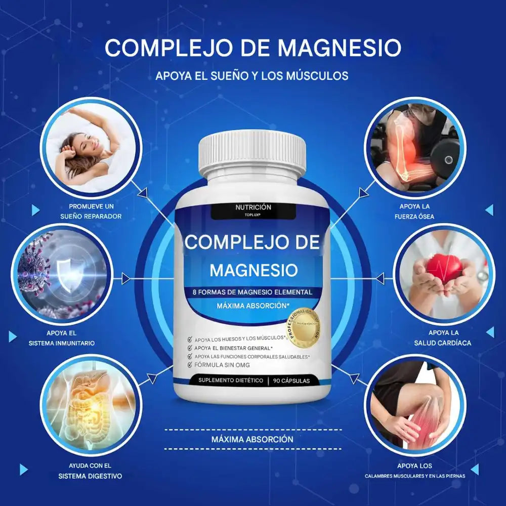 Magnesium Complex 1000 mg – EL ORIGINAL - Mejor descanso, regresa al baño sin problemas y recuperación muscular