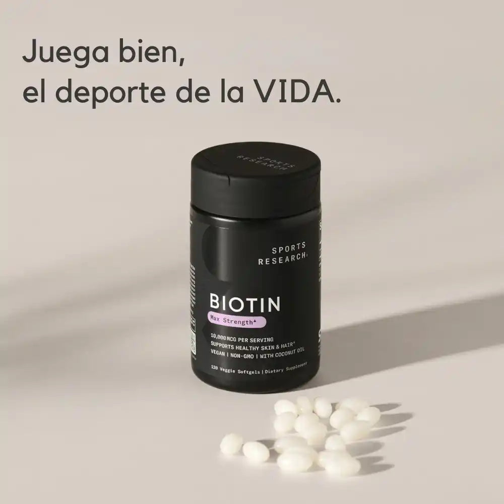 Sports Research Biotina Max Strength 10.000 mcg – Nutrí tu cabello, uñas y piel desde adentro