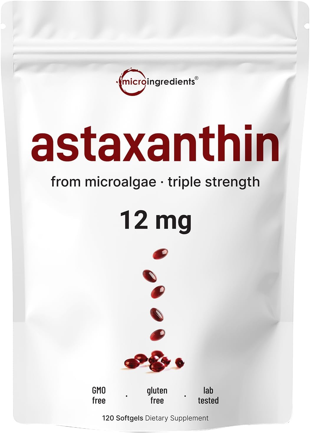 Astaxantina Premium 12mg: El antioxidante (120 capsulas) natural para proteger tu piel y revitalizar tu cuerpo.