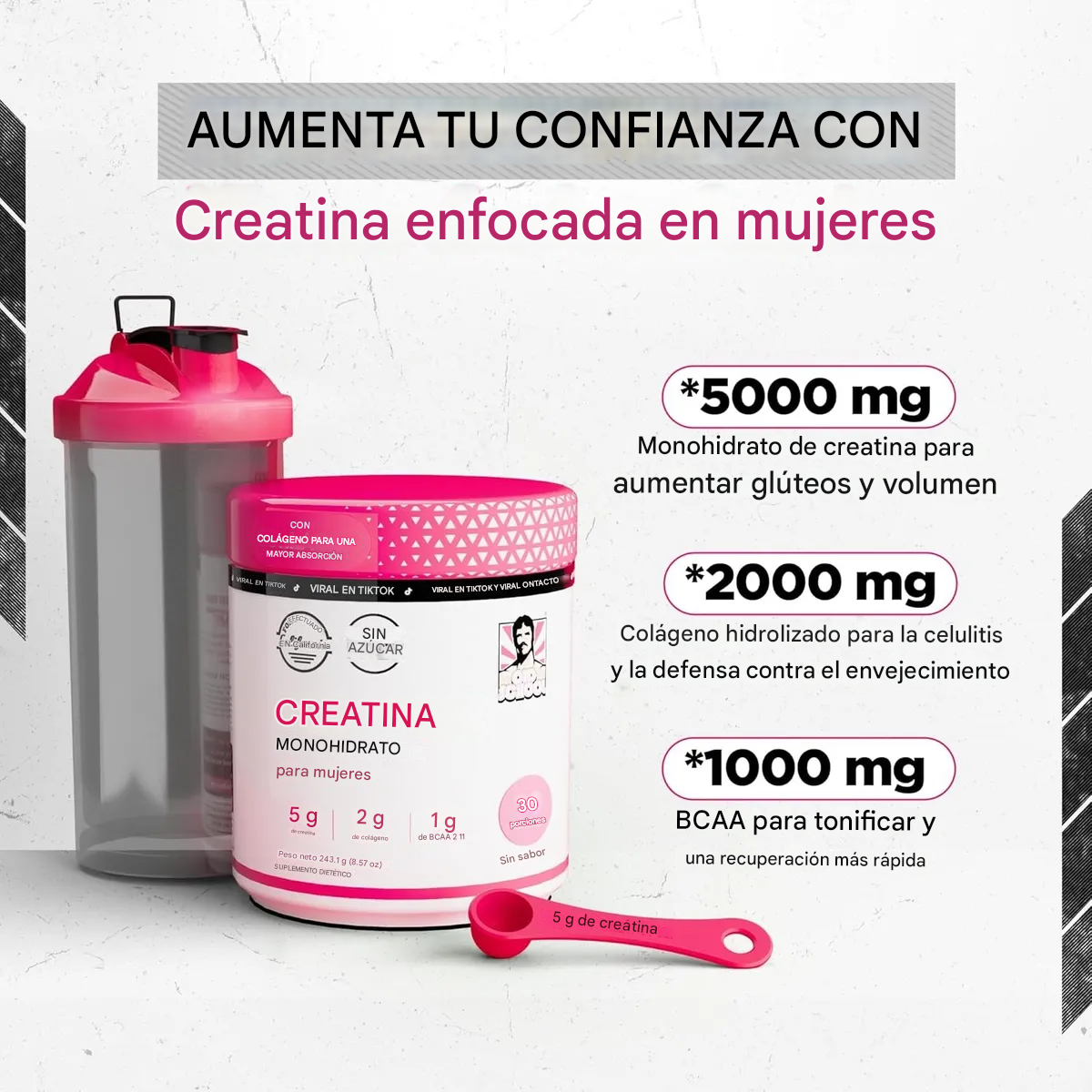 Old School - Monohidrato de creatina con Colágeno y vitaminas