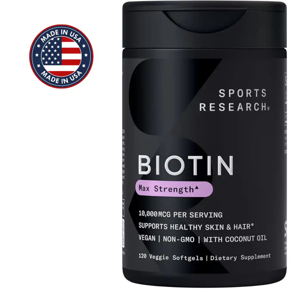 Sports Research Biotina Max Strength 10.000 mcg – Nutrí tu cabello, uñas y piel desde adentro