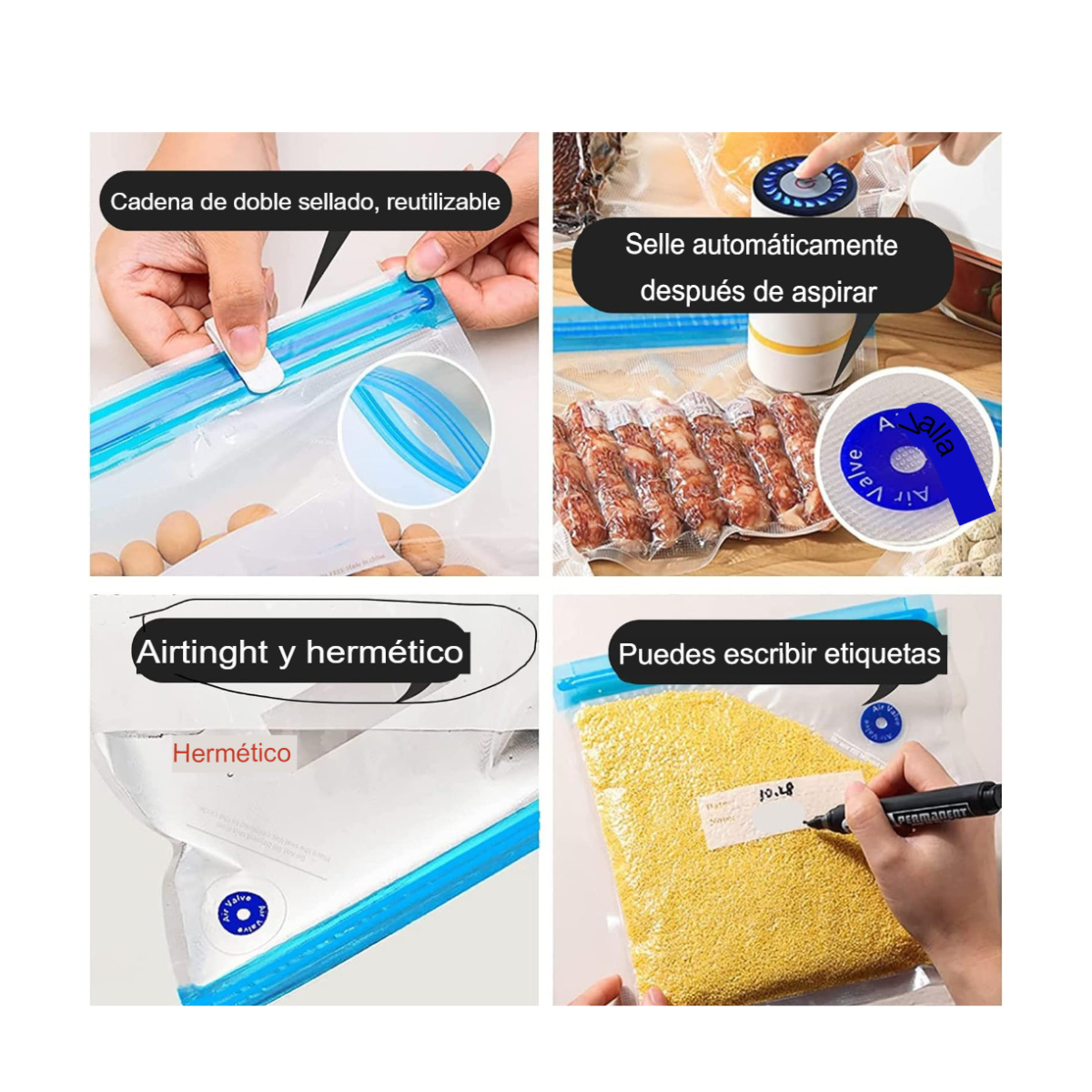 NO ESTÁ EN DROPI Chef Preserve - Sellador al Vacío + 6 Bolsas para empacar