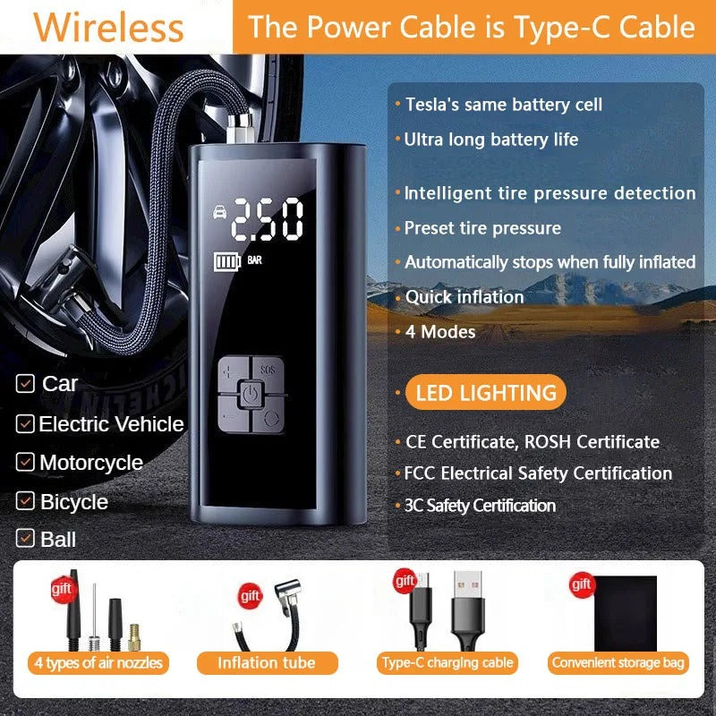 NeumaTech: Inflador De Llantas Portátil Recargable Usb