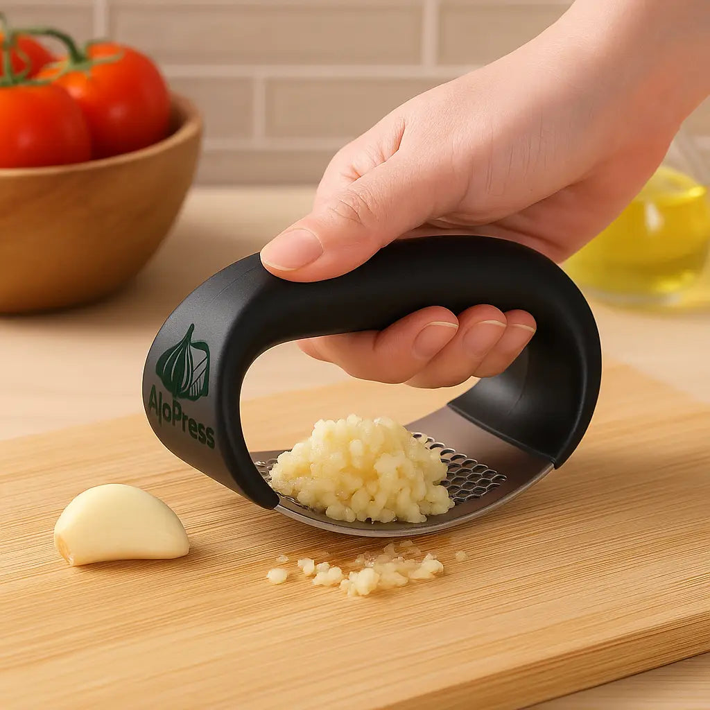 AjoPress™ - Triturador de Ajo Premium, evita olores desagradables en tus manos!