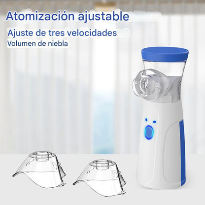 Oxy Pure: Nebulizador Portátil Ultrasonico Recargable con Auto-Limpieza para Adultos y Niños