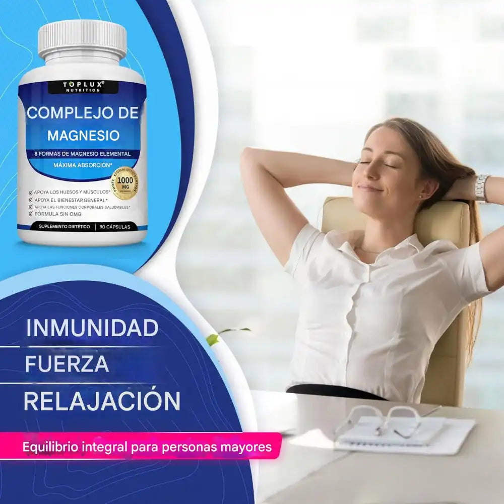 Magnesium Complex 1000 mg – EL ORIGINAL -  Mejor descanso, regresa al baño sin problemas y recuperación muscular