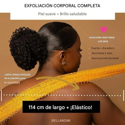 Esponja Exfoliante Africana Extendida de 45″ – Tu piel suave y luminosa, sin esfuerzo