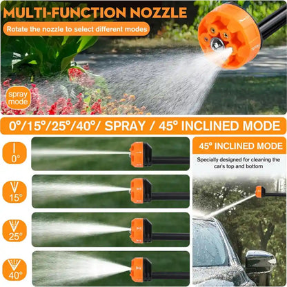 HydroVolt™ - Hidrolavadora Portátil Inalámbrica Superpotente con Bateria de 21 Voltios. TODDOS LOS ACCESORIOS INCLUIDOS.