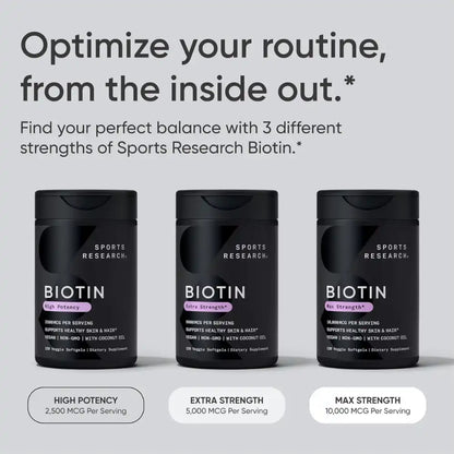 Sports Research Biotina Max Strength 10.000 mcg – Nutrí tu cabello, uñas y piel desde adentro