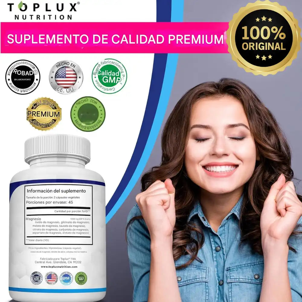 Magnesium Complex 1000 mg – EL ORIGINAL -  Mejor descanso, regresa al baño sin problemas y recuperación muscular