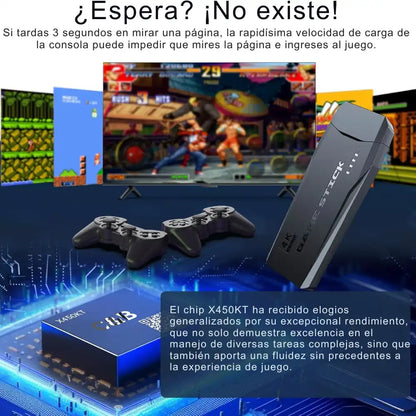 GAME STICK - Consola Retro con mas de 20.000 juegos preinstalados, incluye todos los accesorios.