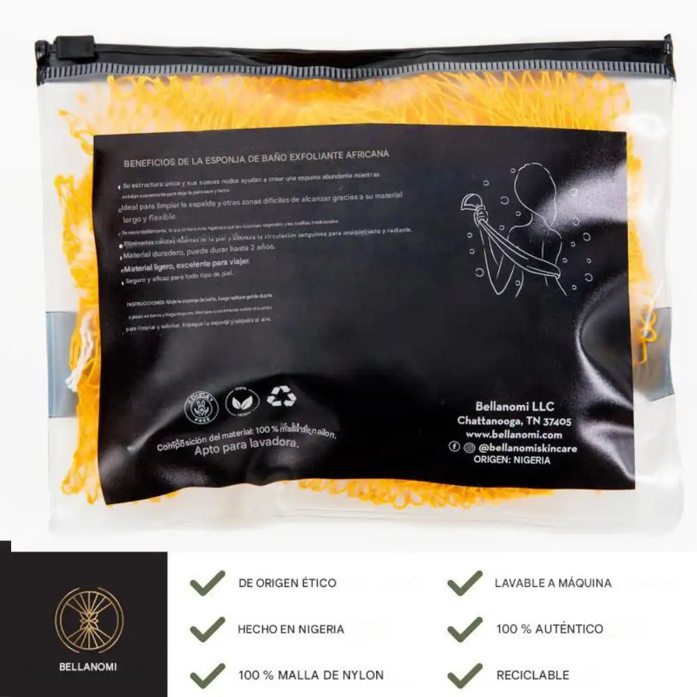 Esponja Exfoliante Africana Extendida de 45″ – Tu piel suave y luminosa, sin esfuerzo