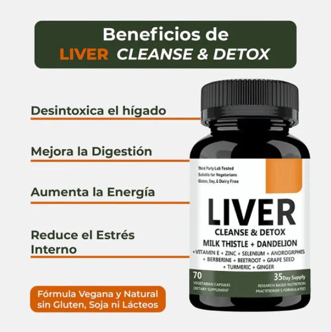 Liver Cleanse & Detox®: Desintoxicación natural para sentirte más liviano cada día (70 Cápsulas)