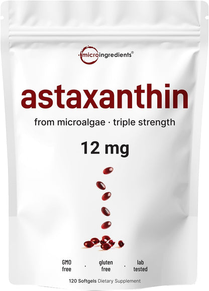 Astaxantina Premium 12mg: El antioxidante (120 capsulas) natural para proteger tu piel y revitalizar tu cuerpo.