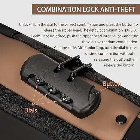 Mochila Antirrobo Impermeable LockBag™ – Seguridad y estilo en cada movimiento