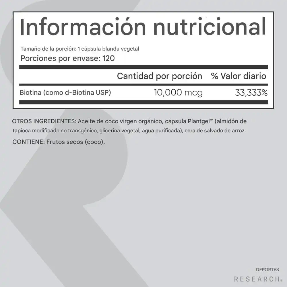 Sports Research Biotina Max Strength 10.000 mcg – Nutrí tu cabello, uñas y piel desde adentro