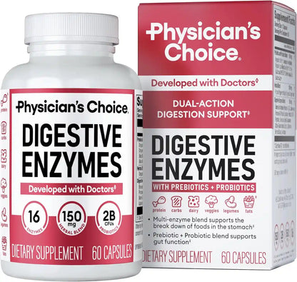 Enzimas Digestivas Physician’s CHOICE: Tu Alivio Completo contra la Hinchazón y la Pesadez