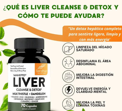Liver Cleanse & Detox®: Desintoxicación natural para sentirte más liviano cada día (70 Cápsulas)