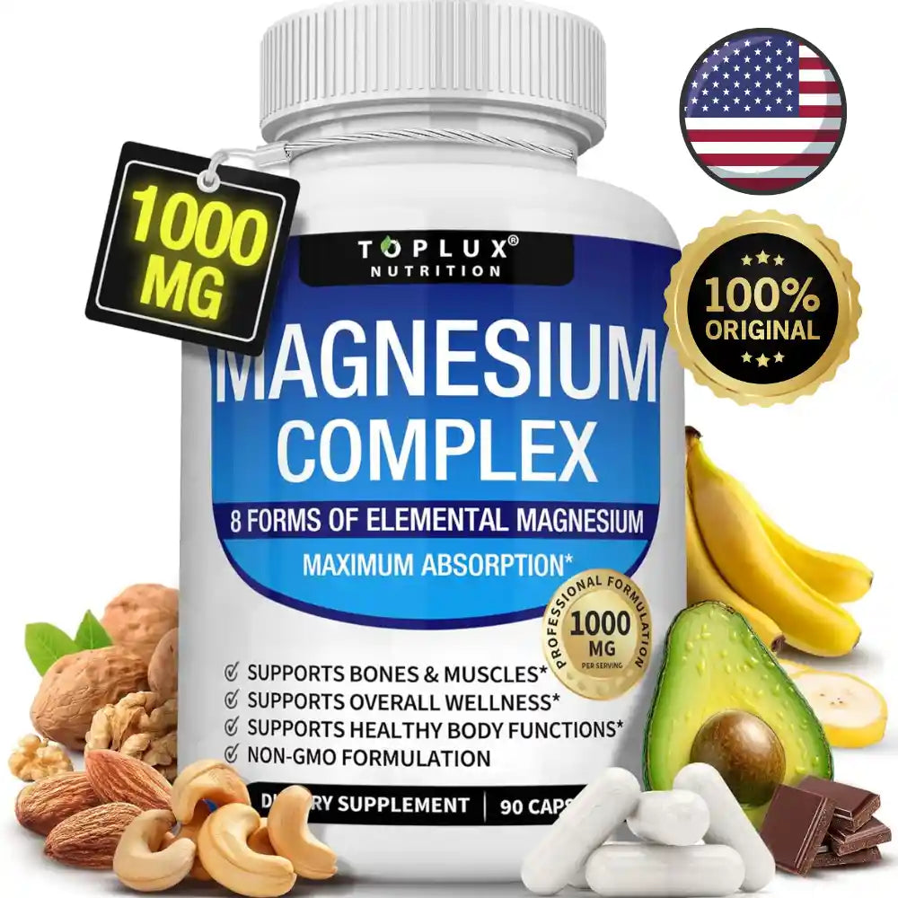 Magnesium Complex 1000 mg – EL ORIGINAL -  Mejor descanso, regresa al baño sin problemas y recuperación muscular