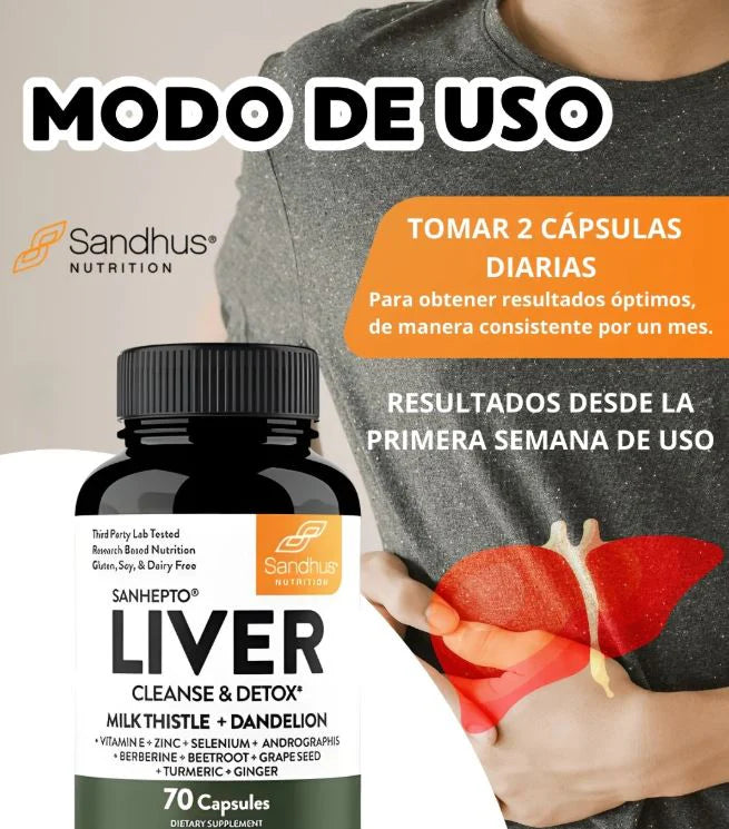 Liver Cleanse & Detox®: Desintoxicación natural para sentirte más liviano cada día (70 Cápsulas)