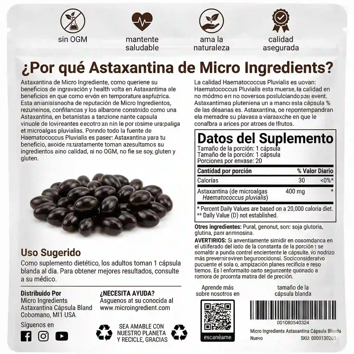 Astaxantina Premium 12mg: El antioxidante (120 capsulas) natural para proteger tu piel y revitalizar tu cuerpo.