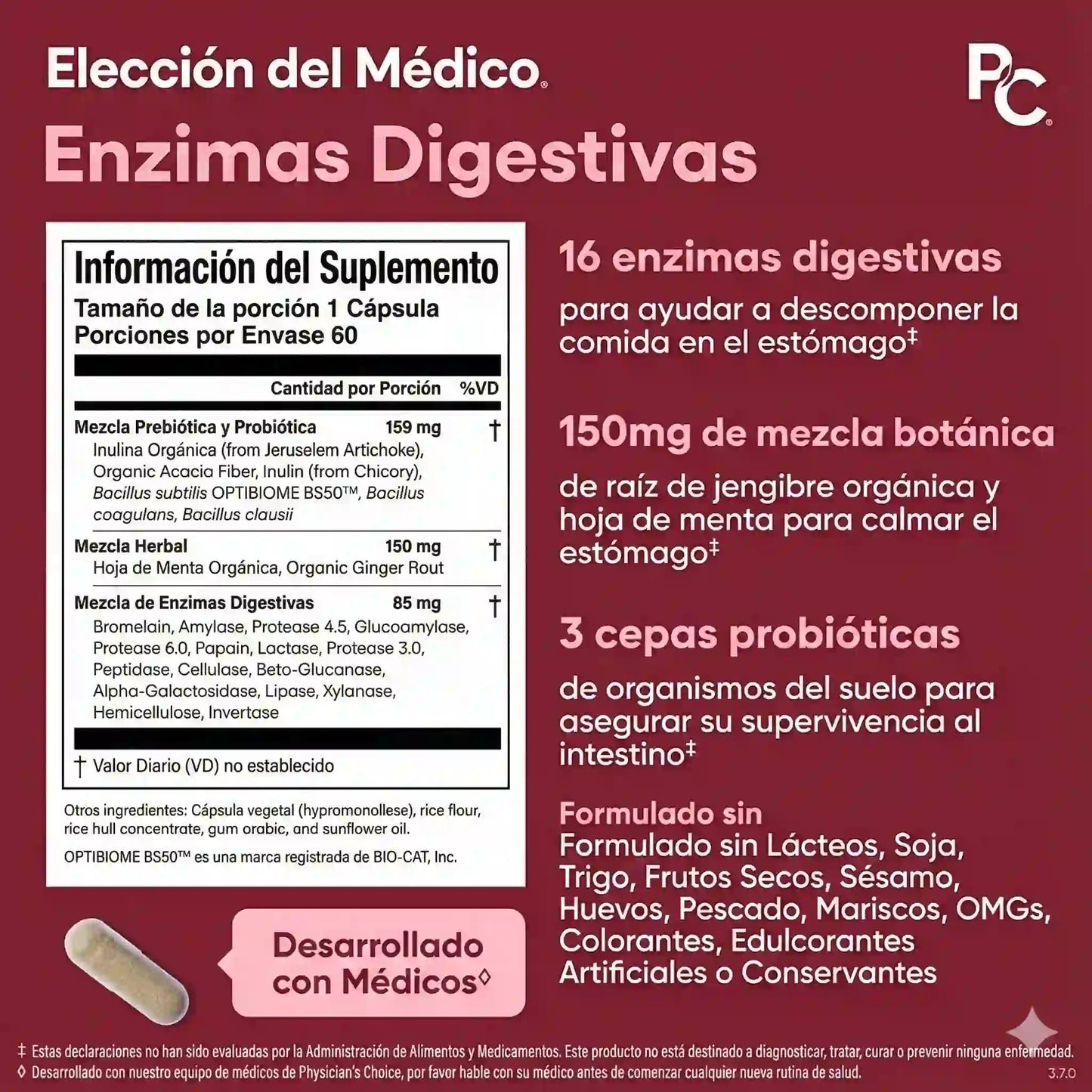 Enzimas Digestivas Physician’s CHOICE: Tu Alivio Completo contra la Hinchazón y la Pesadez