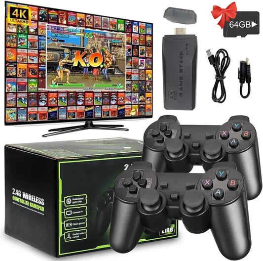 GAME STICK - Consola Retro con mas de 20.000 juegos preinstalados, incluye todos los accesorios.