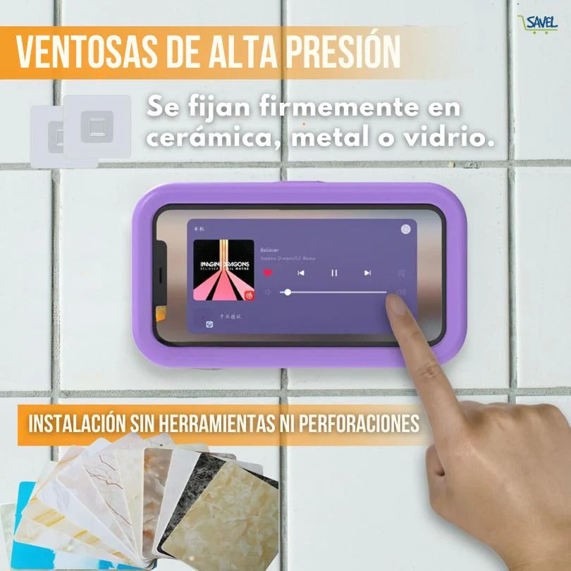 Aqua Vault®: Porta celular resistente al agua, Usa el celular en la ducha