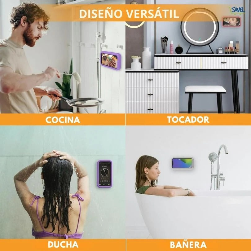 Aqua Vault®: Porta celular resistente al agua, Usa el celular en la ducha